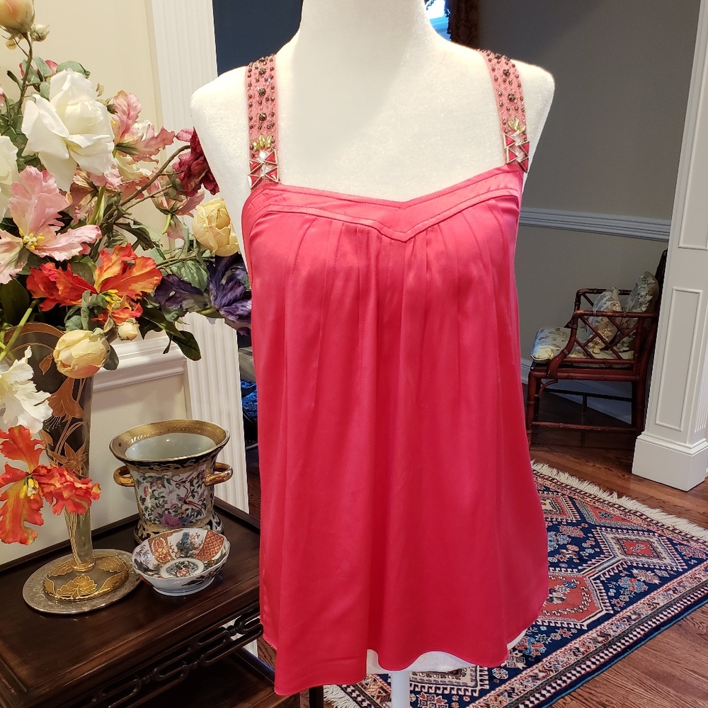 Stunning Rebecca Taylor Pink Silk Top - sz 4 EUC